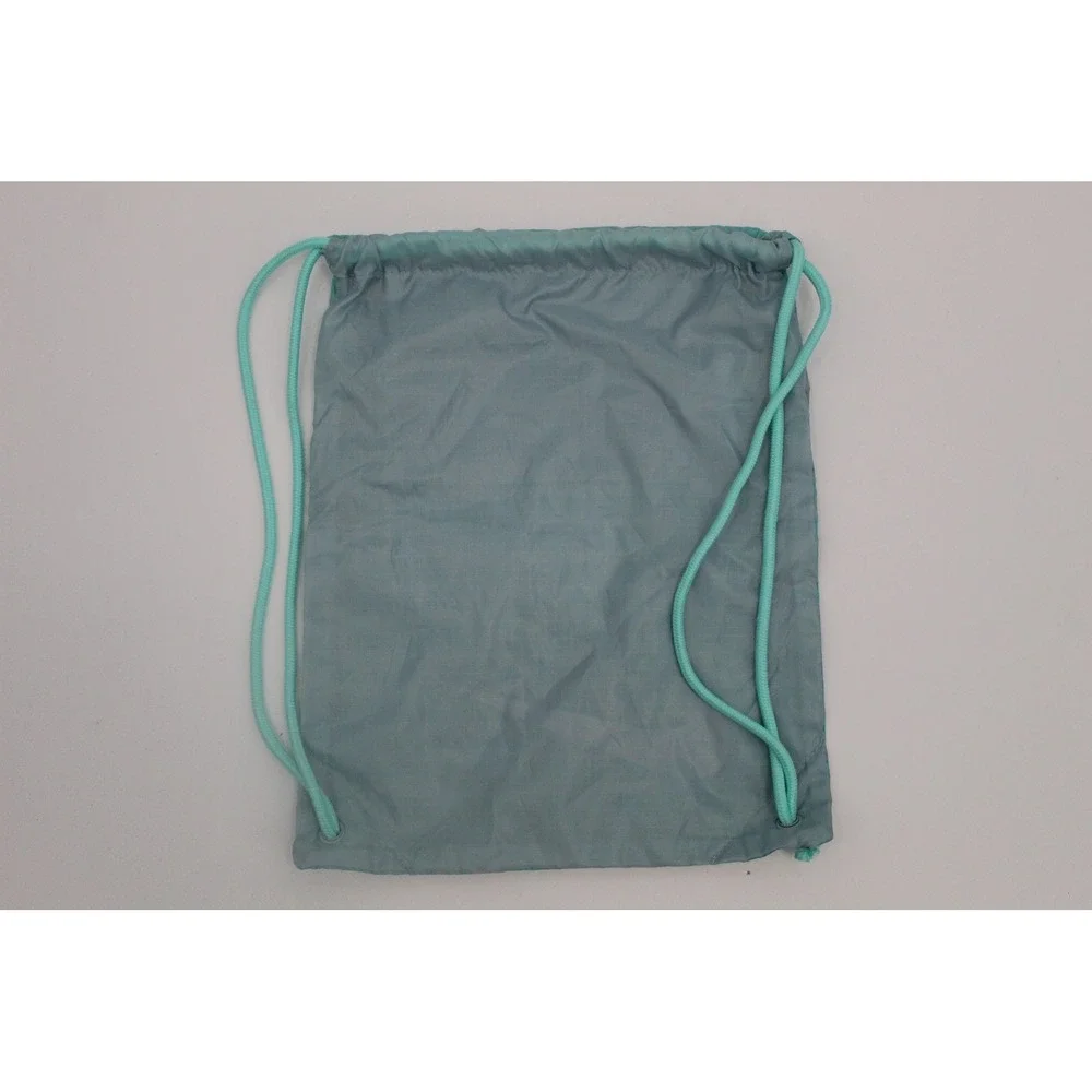 Nike Soccer Drawstring Cinch Bag Teal Grey Pink Swoosh Multilingual Print Kids